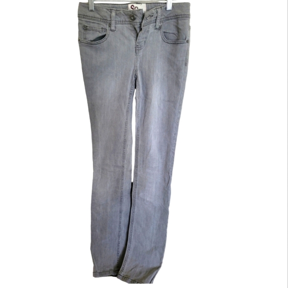 SO Gray Denim Jeans Size 1 Juniors - Picture 1 of 7